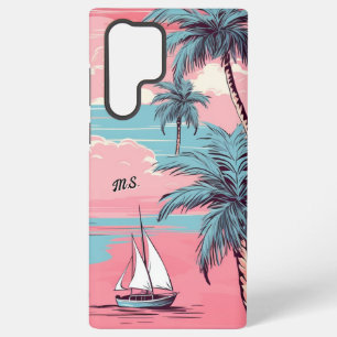Funda Para Samsung Galaxy S22 Ultra Estuche de teléfono para barcos de vela y palmeras