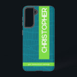 Funda Para Samsung Galaxy S21 Estuche Green Modern Personalizado Name Phone<br><div class="desc">Estuche de teléfono verde moderno personalizado con tu nombre. Fácil de personalizar,  disponible en tamaños para diferentes modelos,  con protección duradera e impresión y envío rápidos. Un regalo de diseño y práctico.</div>