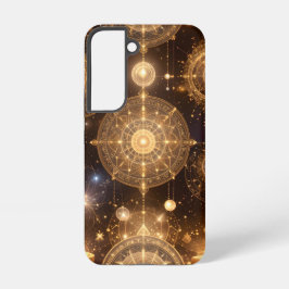 Funda Para Samsung Galaxy S22 Estuche Mystic Gold Celestial Diagrama de teléfono