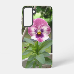 Funda Para Samsung Galaxy S21 Estuche Pansy Phone (rosa y púrpura)