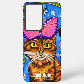 Funda Para Samsung Galaxy S21 Ultra Estuche para teléfono inteligente Android Cat Sams