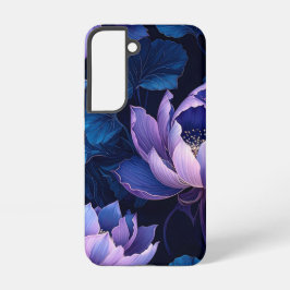 Funda Para Samsung Galaxy S22 Estuche Purple Blue Lotus Dark Floral Phone