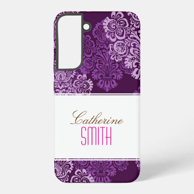 Funda Para Samsung Galaxy Estuche Purple Damask para iPhone 4 (Reverso )