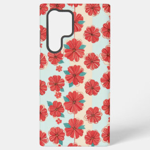 Funda Para Samsung Galaxy S22 Ultra Estuche Retro Red Floral para teléfono
