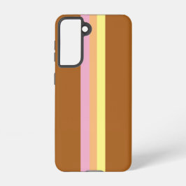 Funda Para Samsung Galaxy S21 Estuche Retro Stripes Phone (Naranja Multi)