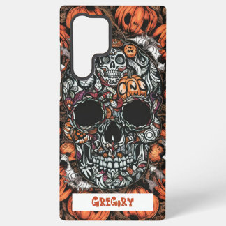 Funda Para Samsung Galaxy S22 Ultra Estuche Skull & Pumpkin S22 Phone
