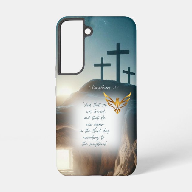 Funda Para Samsung Galaxy Faith Jesus Resurrection Gold Dove Calvary (Reverso )