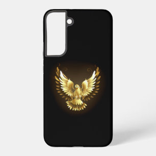 Funda Para Samsung Galaxy S22+ Falsa paloma de paz del Relieve metalizado dorado 