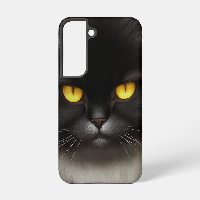Funda Para Samsung Galaxy Famoso Gato Gato Gatito Gatito Negro Y Furioso (Reverso )
