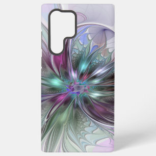 Funda Para Samsung Galaxy S22 Ultra Fantasía abstracta moderna y colorida de flor frac