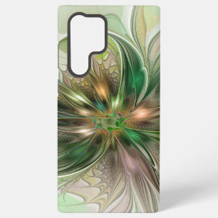 Funda Para Samsung Galaxy S22 Ultra Fantasía abstracta moderna y colorida Flor fractal