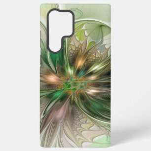 Funda Para Samsung Galaxy S22 Ultra Fantasía abstracta moderna y colorida Flor fractal
