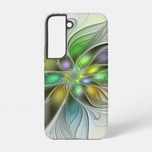 Funda Para Samsung Galaxy S22 Fantasia de Flor Colorida Moderna Abstracta Fracta