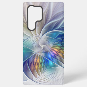 Funda Para Samsung Galaxy S22 Ultra Fantasía floral, flor fractal abstracta colorida
