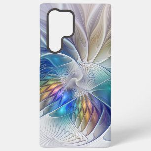 Funda Para Samsung Galaxy S22 Ultra Fantasía floral, flor fractal abstracta colorida