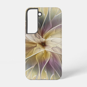 Funda Para Samsung Galaxy S22 Fantasía floral oro berenjena arte fractal abstrac