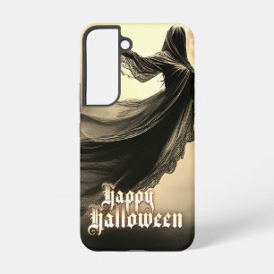 Funda Para Samsung Galaxy S22 Fantasma Femenina Negra en Infierno - Halloween