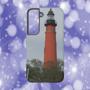 Funda Para Samsung Galaxy S22 Faro de Ponce Inlet sobre la fotografía de los árb