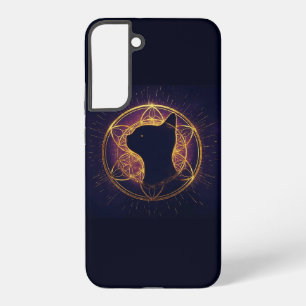 Funda Para Samsung Galaxy S22+ Felino Místico Dentro del Círculo Sagrado