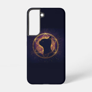 Funda Para Samsung Galaxy S22 Felino Místico Dentro del Círculo Sagrado