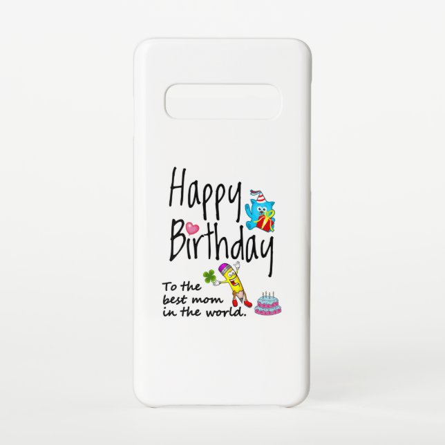 Funda Para Samsung Galaxy Feliz cumpleaños a la mejor madre del mundo (Reverso)