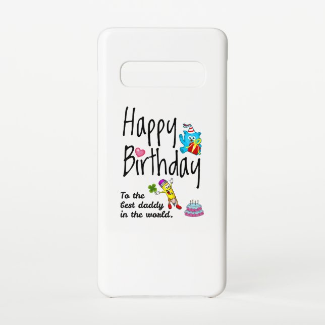 Funda Para Samsung Galaxy Feliz cumpleaños al mejor papá del mundo (Reverso)