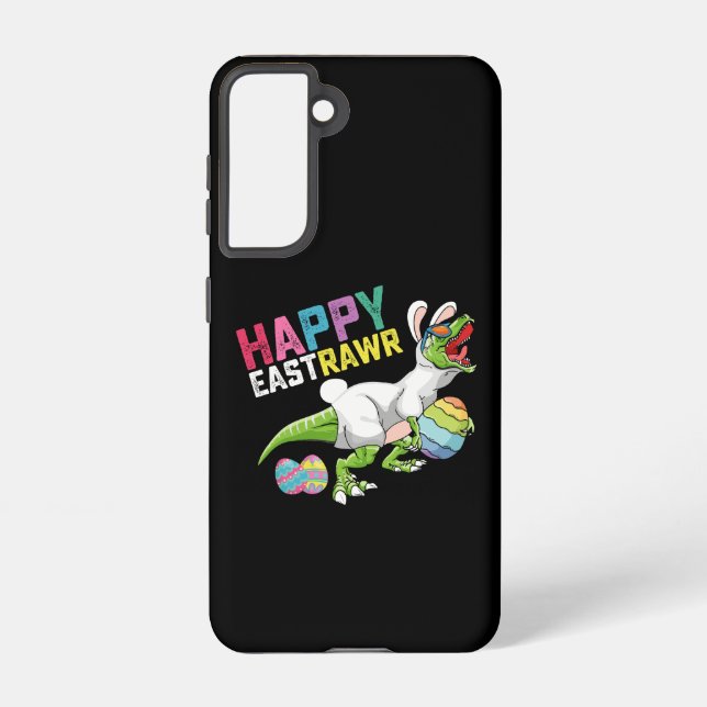 Funda Para Samsung Galaxy Feliz Eastrawr T Rex Dinosaur Easter Bunny Egg (Reverso )