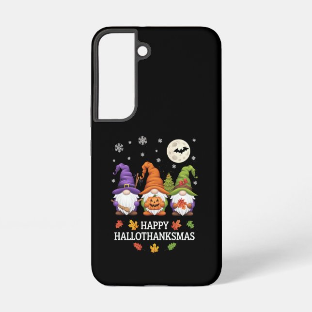 Funda Para Samsung Galaxy Feliz Hallothanksmas Gnomes Feliz Navidad en Hallo (Reverso )