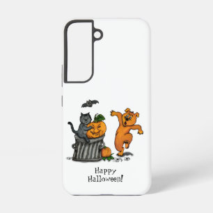 Funda Para Samsung Galaxy S22 ¡Feliz Halloween! Perro de gato y araña