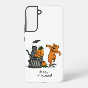 Funda Para Samsung Galaxy S22+ ¡Feliz Halloween! Perro de gato y araña