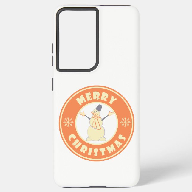 Funda Para Samsung Galaxy Feliz Navidad feliz estilo de café famoso de nieve (Reverso )