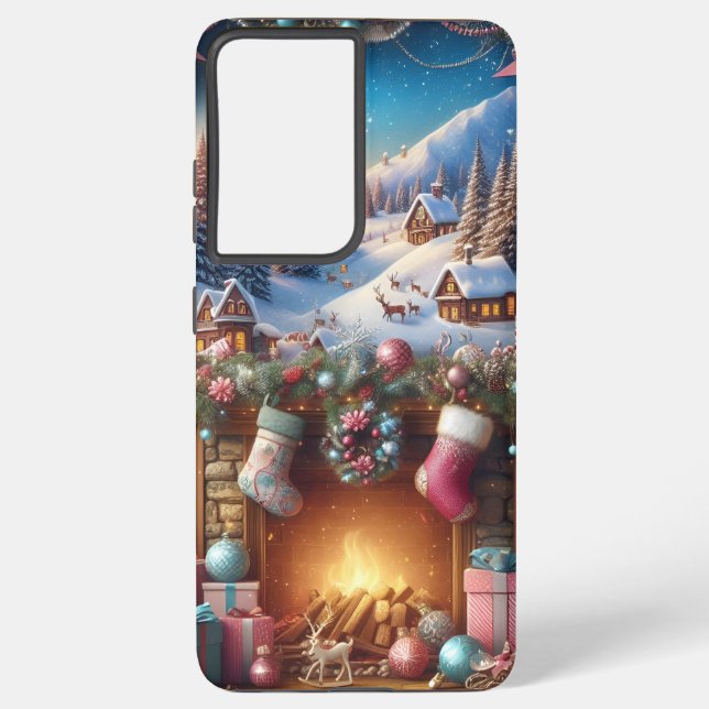 Funda Para Samsung Galaxy Feliz Navidad Galaxy S21 Ultra Funda (Reverso )