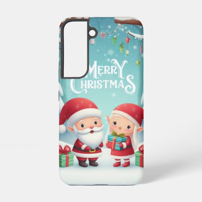 Funda Para Samsung Galaxy Feliz Navidad/santa/nieve de elfos (Reverso )
