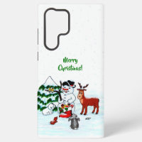 ¡Feliz Navidad! Snowman con sus amigos