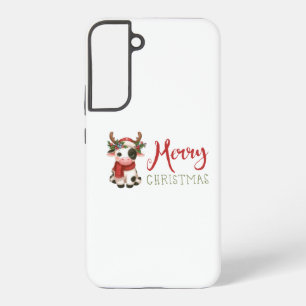 Funda Para Samsung Galaxy S22+ Feliz Navidad vaquita linda 