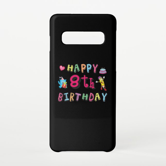 Funda Para Samsung Galaxy Feliz octavo cumpleaños. 8 años al día. (Reverso)