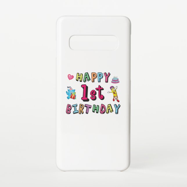 Funda Para Samsung Galaxy Feliz primer cumpleaños para niños de 1 año B-day (Reverso)