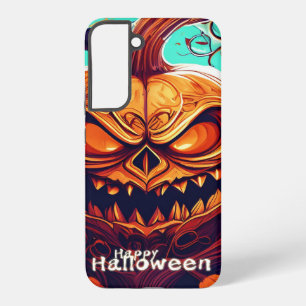 Funda Para Samsung Galaxy S22+ Feroz arte de Halloween de murciélago con Jack-o-L