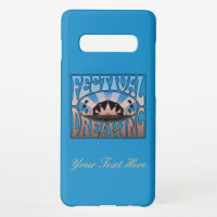 Festival Dreaming retro vintage azul-marrón en ver