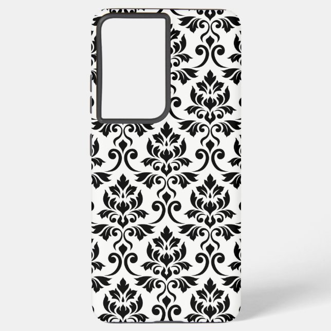 Funda Para Samsung Galaxy Feuille Damask Lg Pattern Black on White (Reverso )