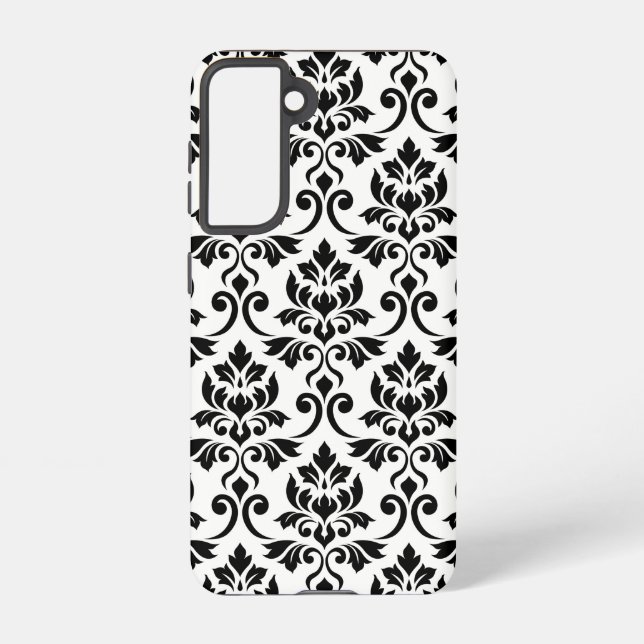 Funda Para Samsung Galaxy Feuille Damask Lg Pattern Black on White (Reverso )