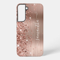 Firme femenino de rosa dorado brillante