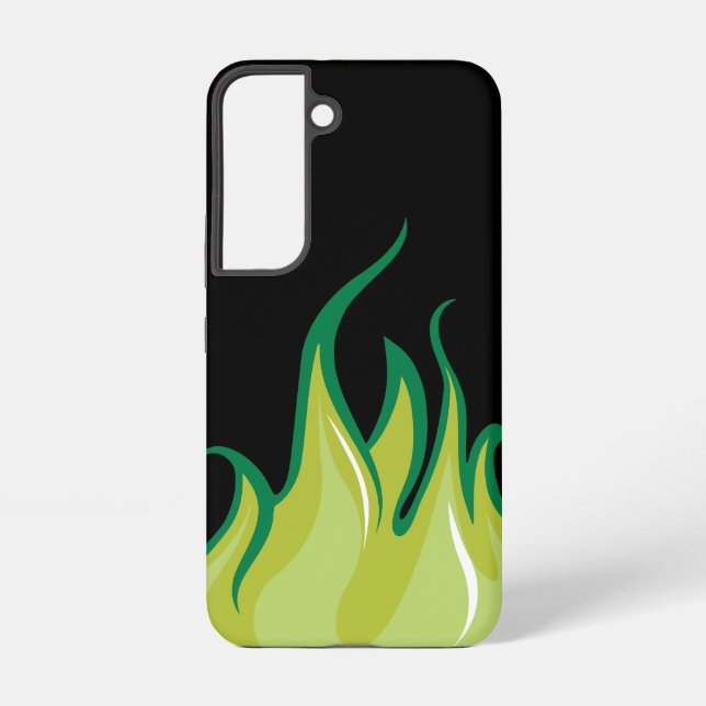 Funda Para Samsung Galaxy Flama Verde (Reverso )