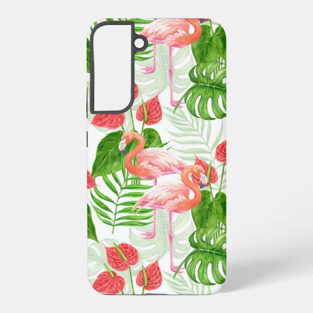 Funda Para Samsung Galaxy Flamingo garden (Reverso )