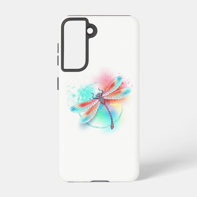 Funda Para Samsung Galaxy Fléon roja sobre fondo acuarela (Reverso )