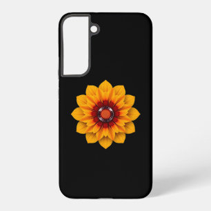 Funda Para Samsung Galaxy S22+ Flor amarilla sobre fondo negro