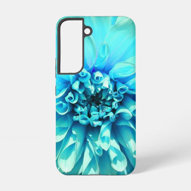 Funda Para Samsung Galaxy Flor azul claro de Dahlia (Reverso )