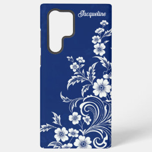 Funda Para Samsung Galaxy S22 Ultra Flor azul de porcelana
