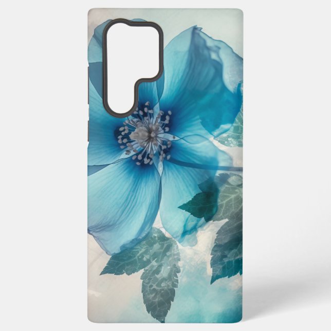 Funda Para Samsung Galaxy Flor azul etéreo (Reverso )