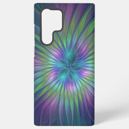 Funda Para Samsung Galaxy S22 Ultra Flor brillante colorida Abstracto de arte fractal